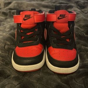 Red and Black Nike Toddler shoes